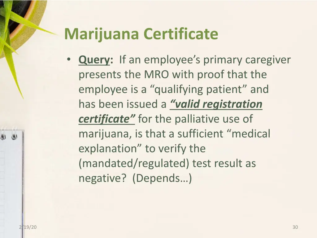 marijuana certificate