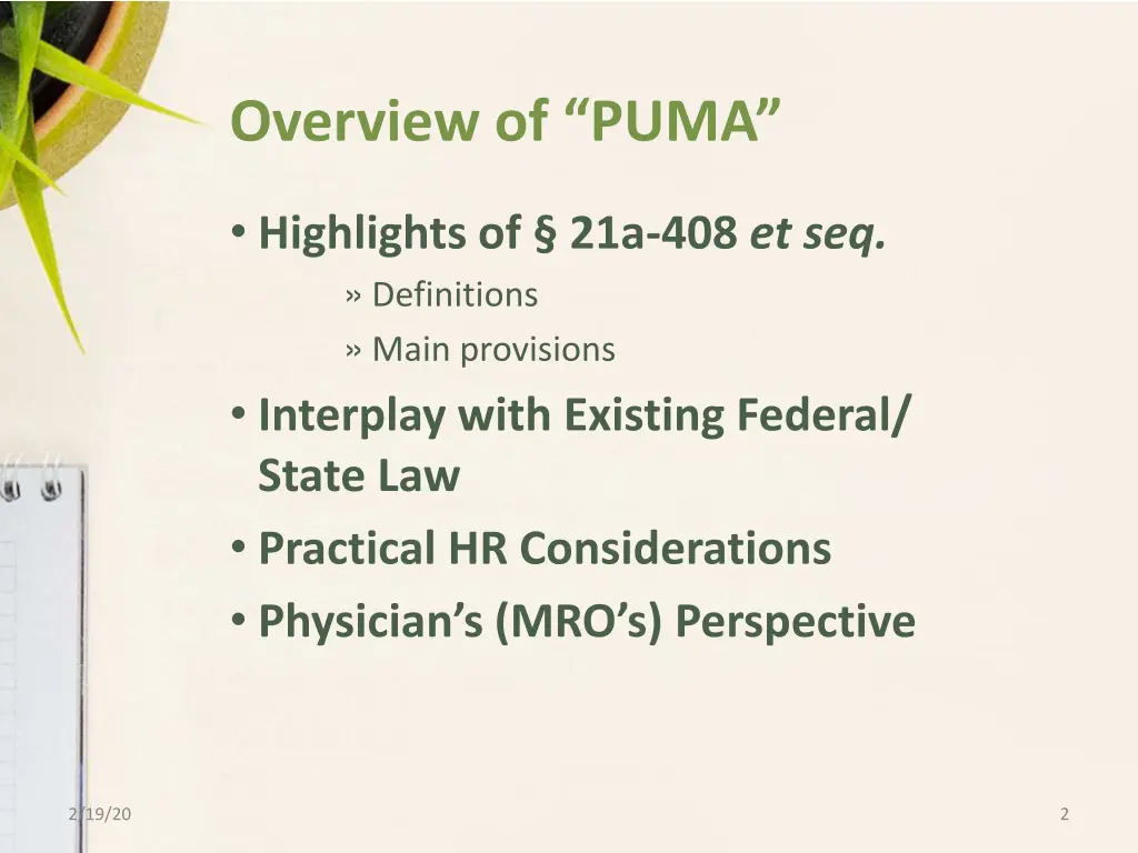 overview of puma