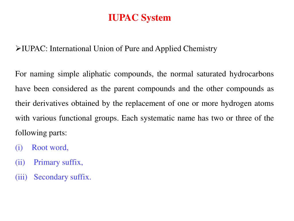 iupac system