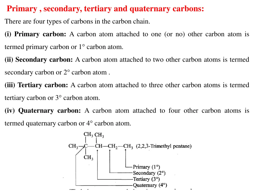 primary secondary tertiary and quaternary carbons