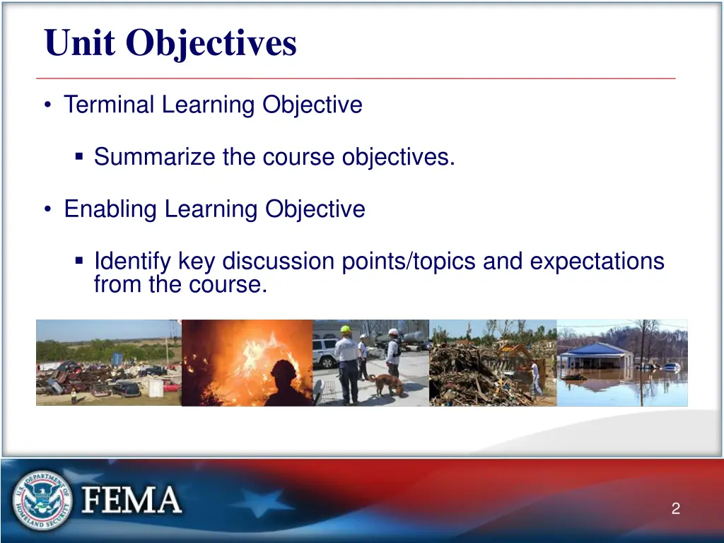 unit objectives