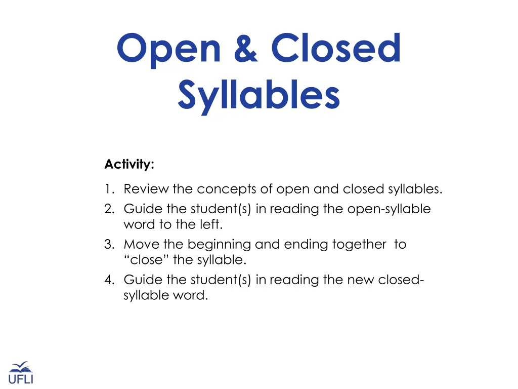 open closed syllables 1