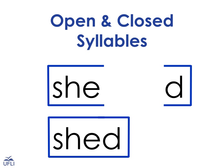 open closed syllables