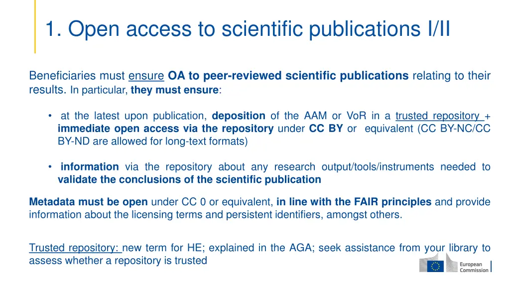 1 open access to scientific publications i ii