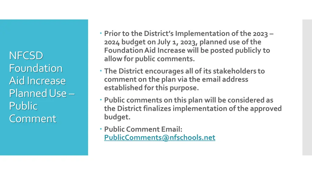 prior to the district s implementation