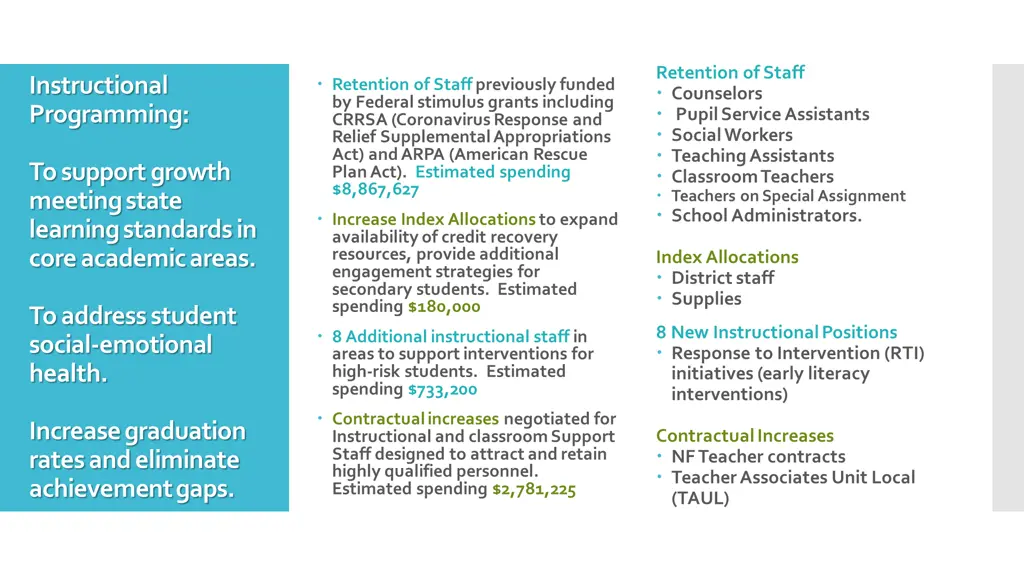 retention of staff counselors pupil service