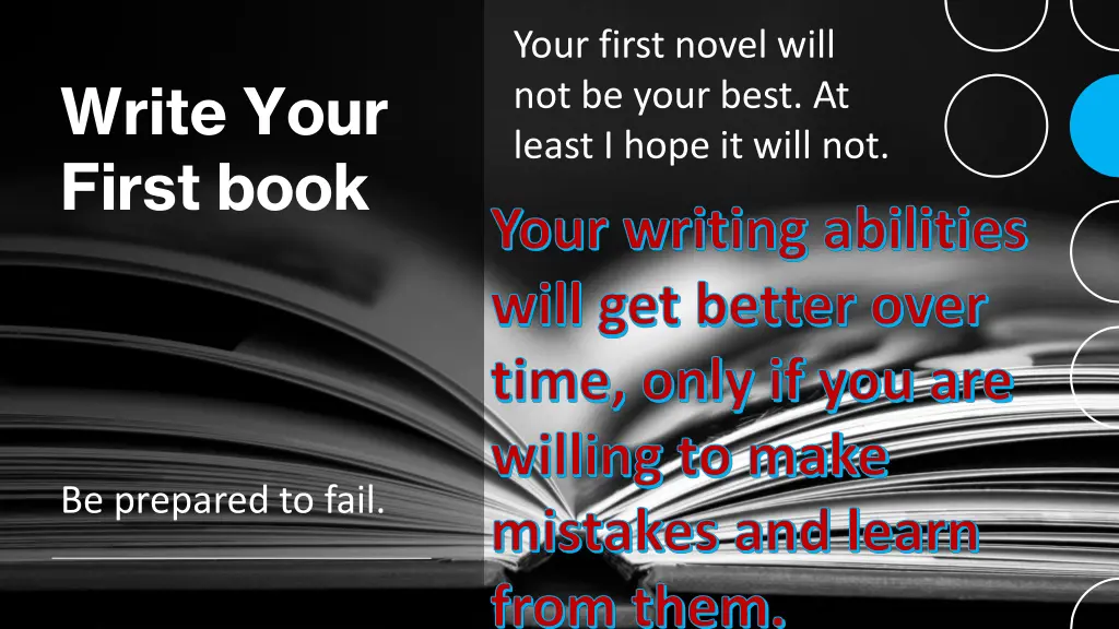 your first novel will not be your best at least