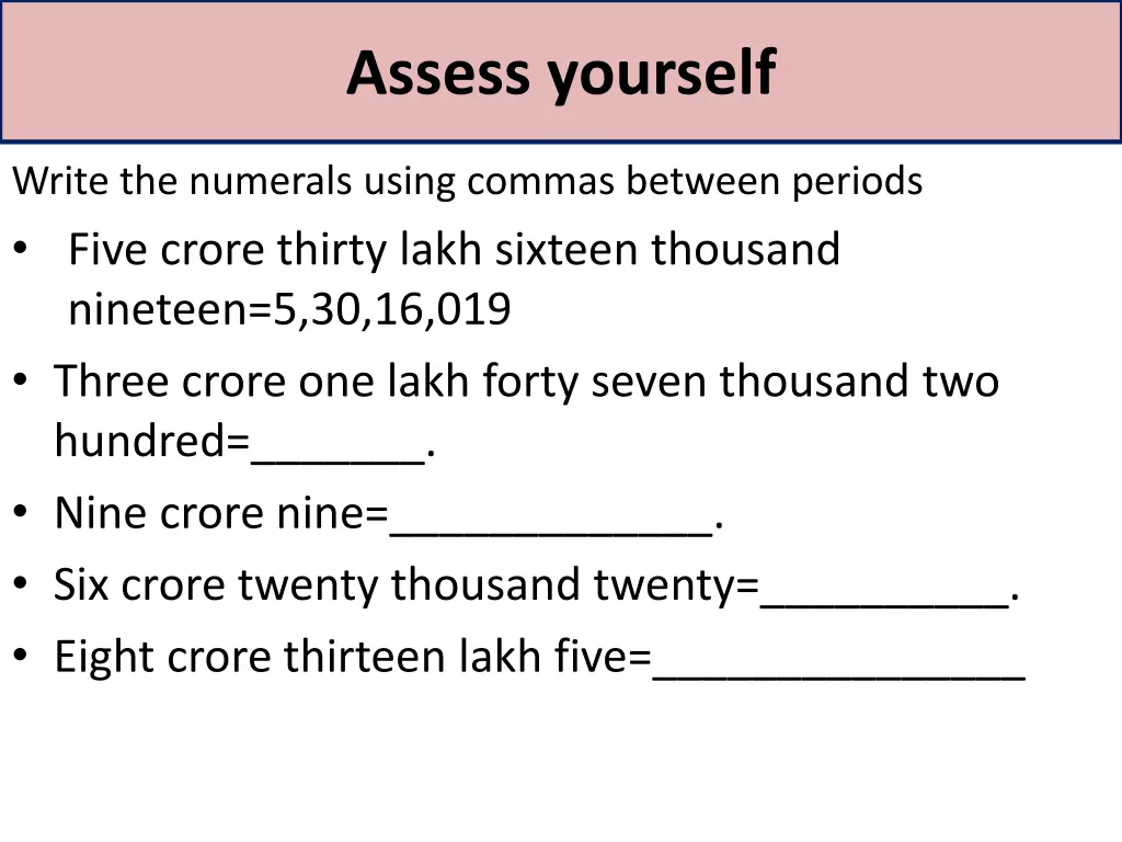 assess yourself