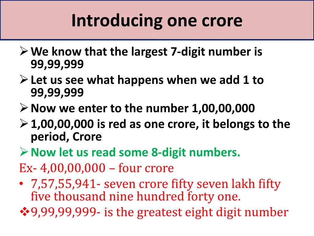 introducing one crore