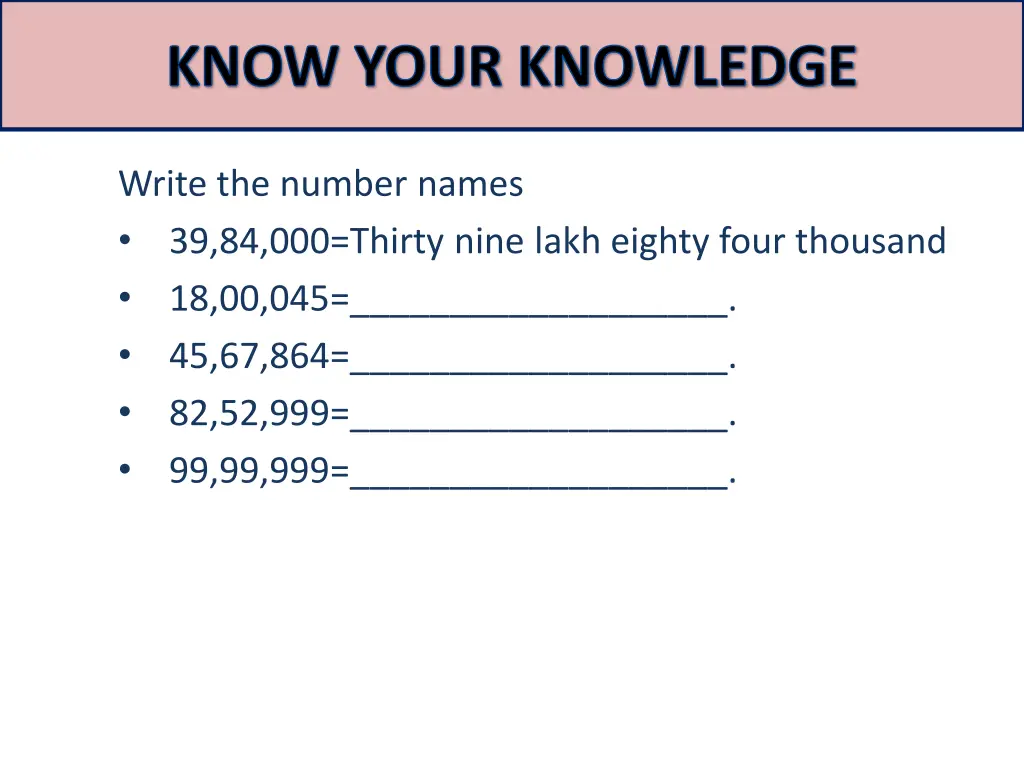 know your knowledge