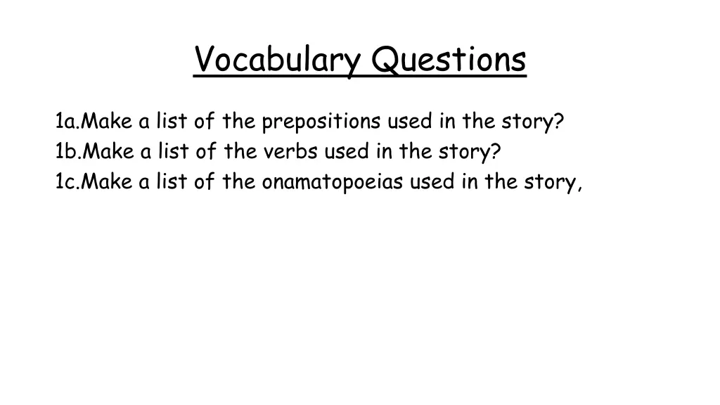 vocabulary questions