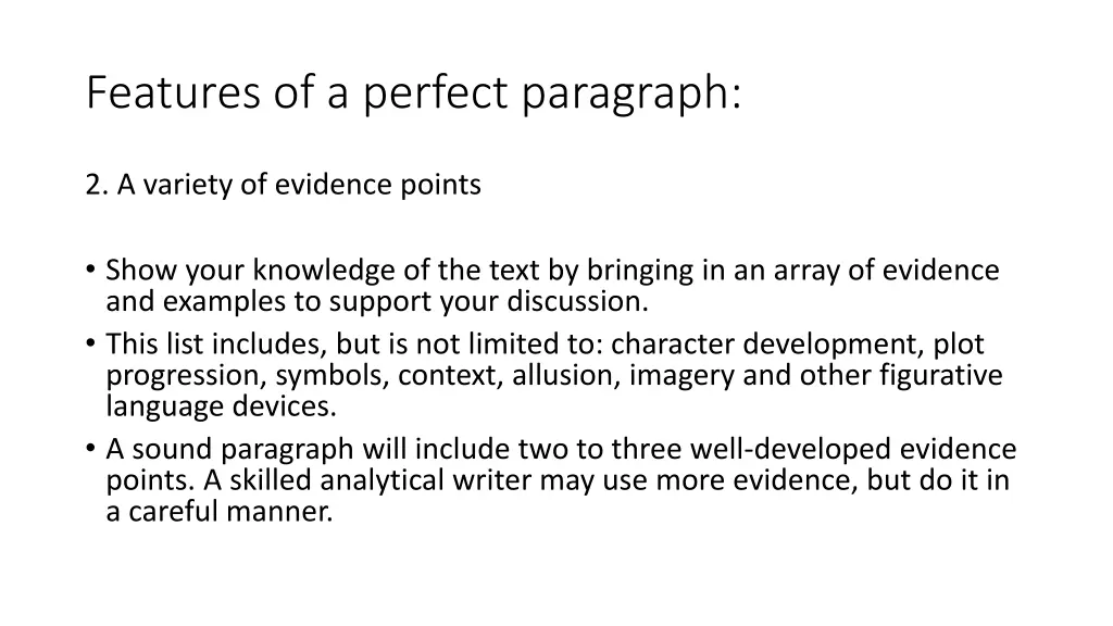 features of a perfect paragraph 1