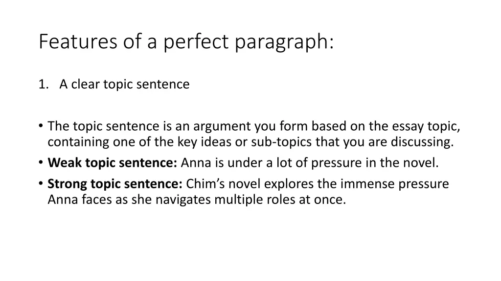 features of a perfect paragraph