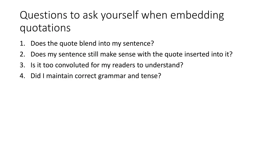 questions to ask yourself when embedding