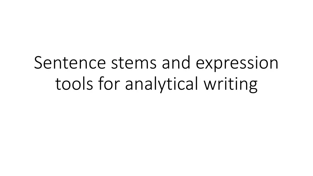 sentence stems and expression tools