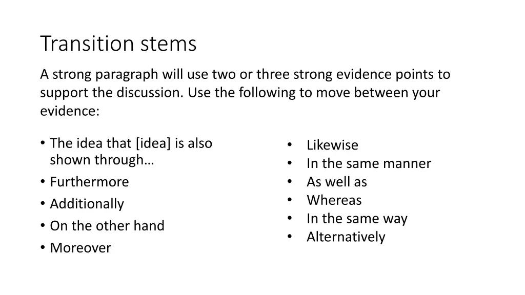 transition stems