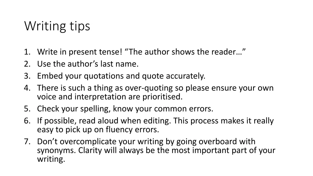 writing tips