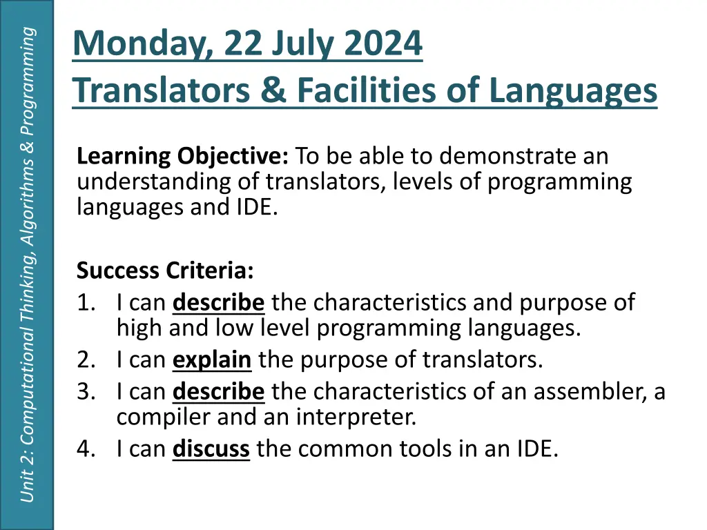 monday 22 july 2024 translators facilities