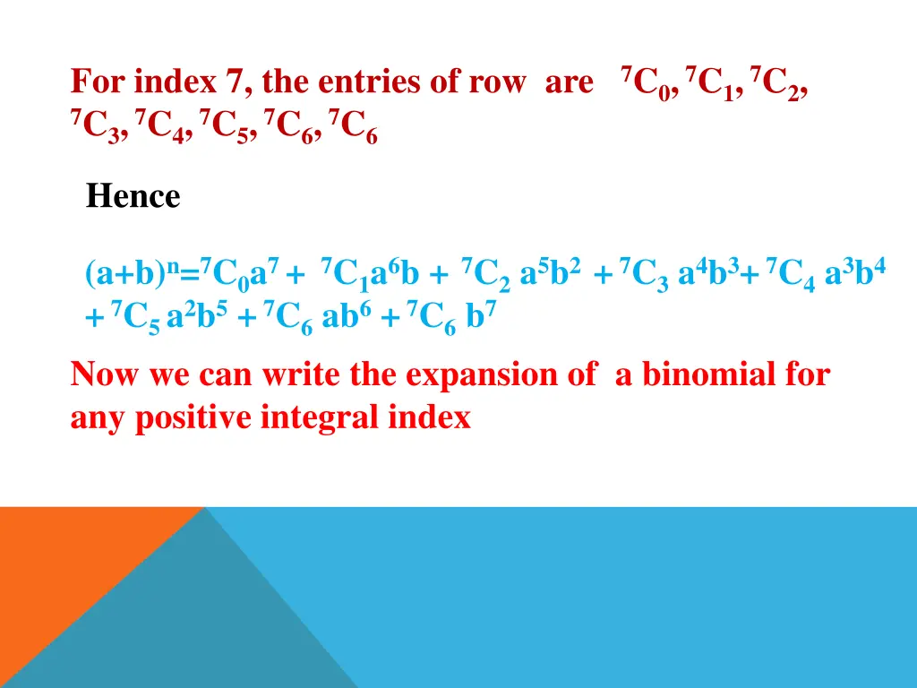 for index 7 the entries