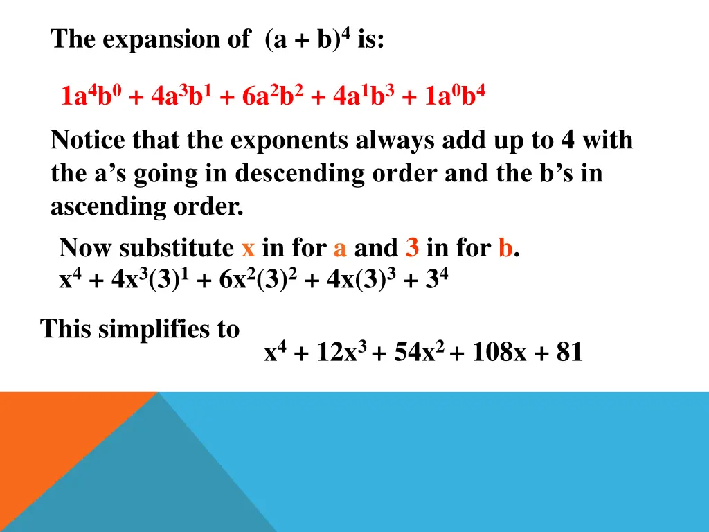 the expansion of a b 4 is