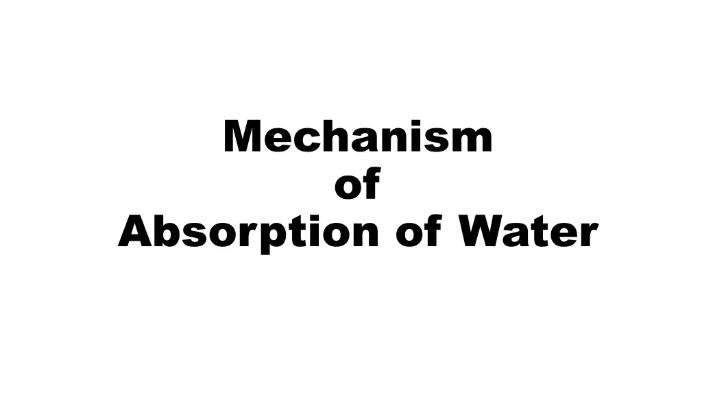 mechanism of absorption of water