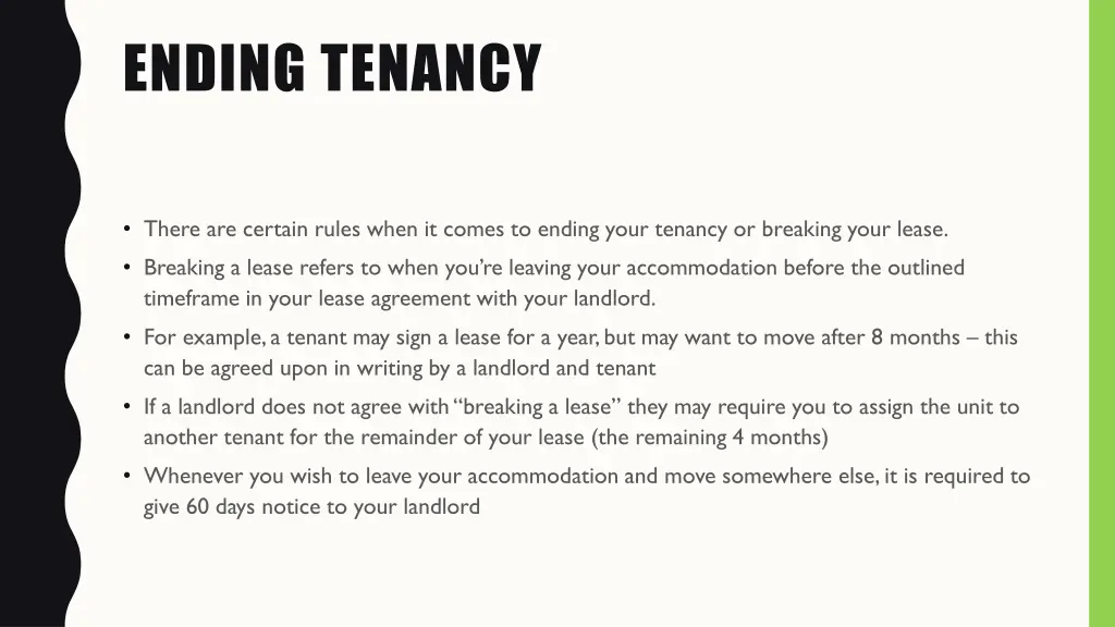 ending tenancy