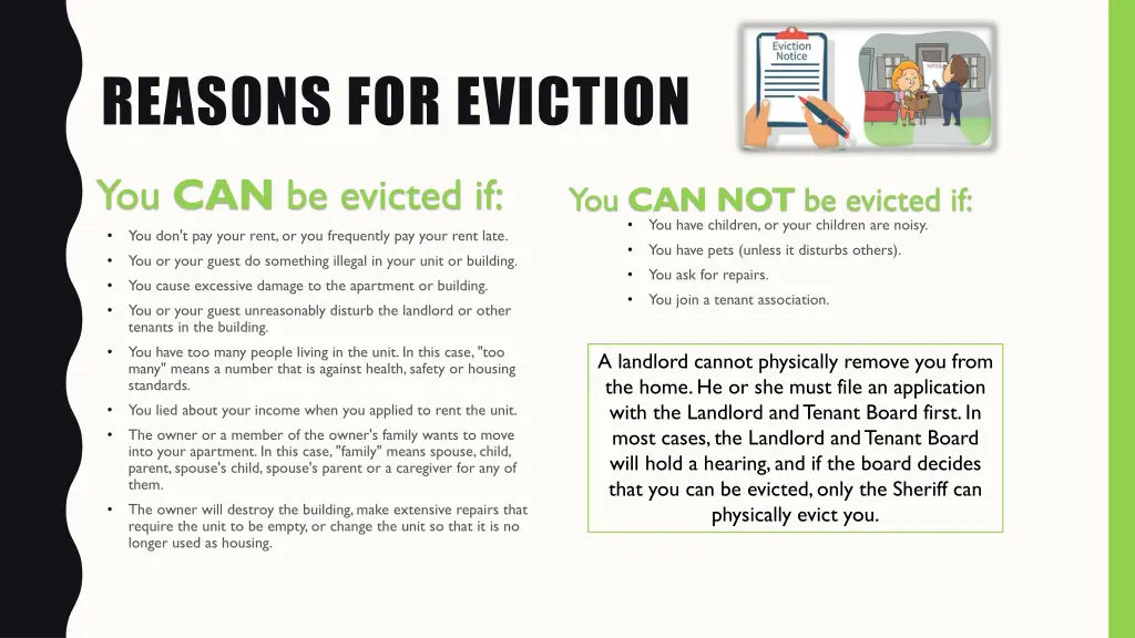 reasons for eviction