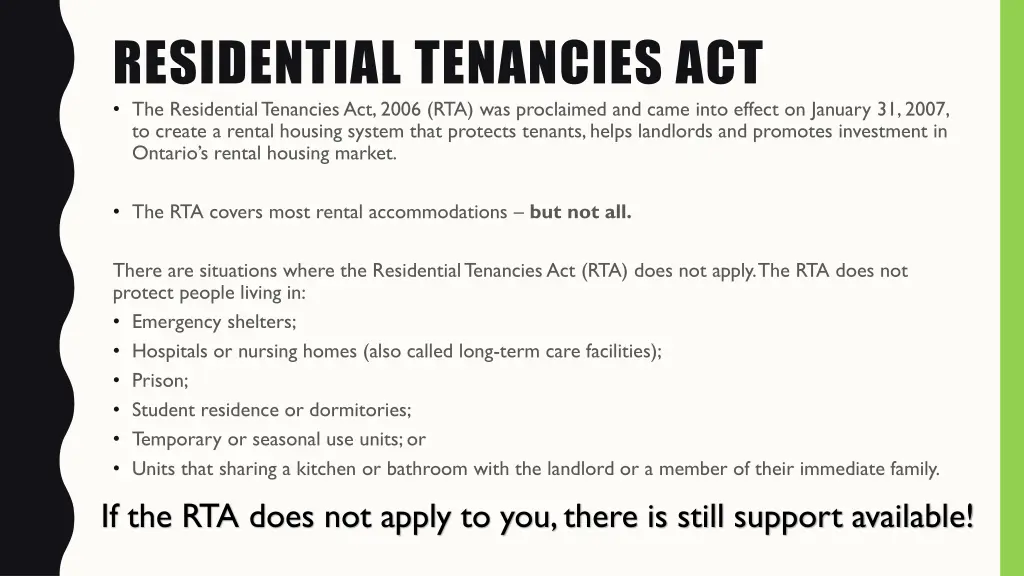 residential tenancies act the residential