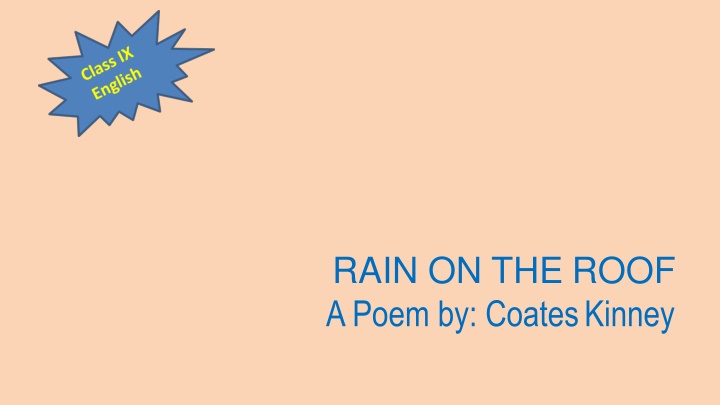 rain on the roof a poem by coateskinney