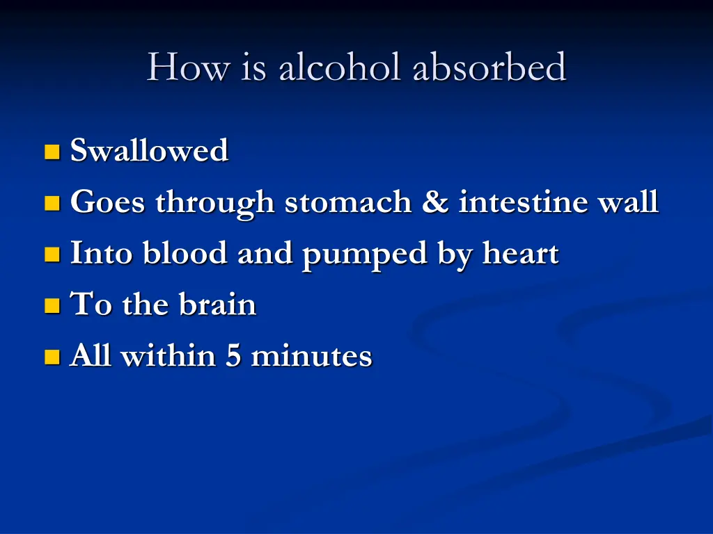 how is alcohol absorbed