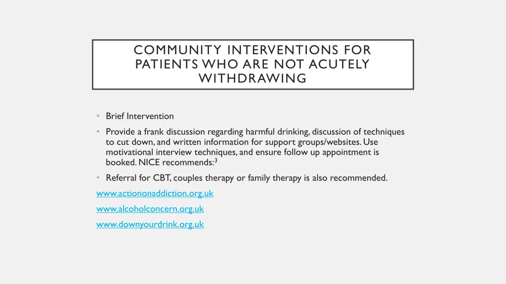 community interventions for patients