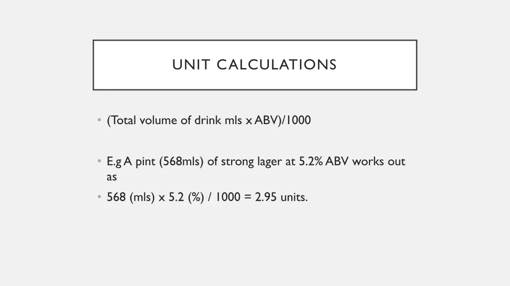 unit calculations