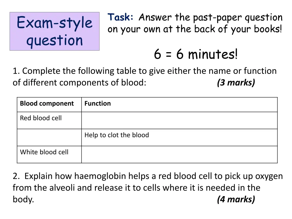 task answer the past paper question on your