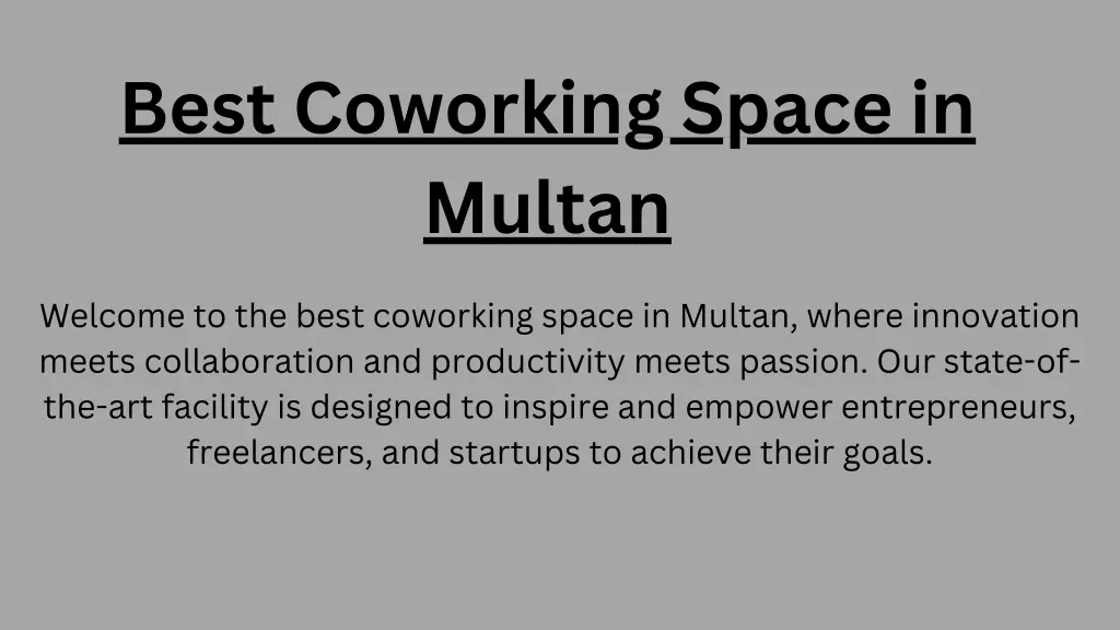 best coworking space in multan