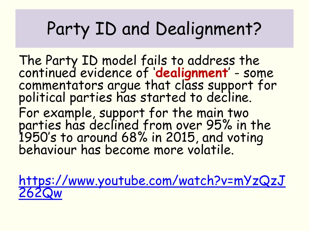 party id and dealignment