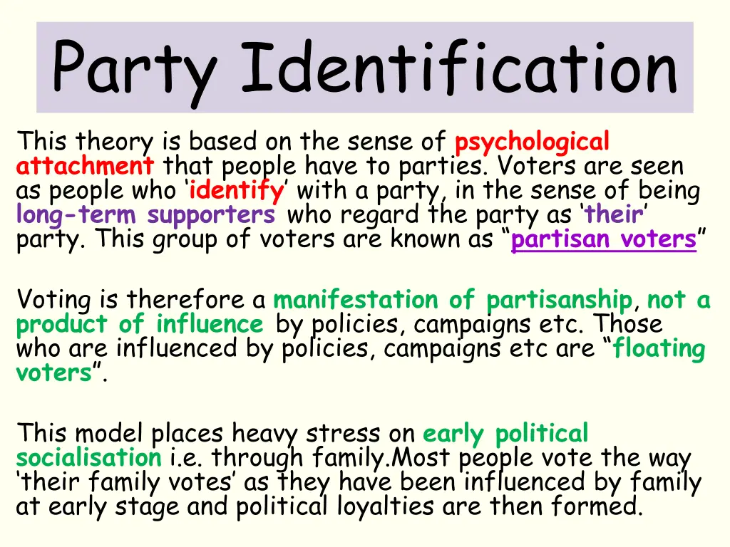 party identification this theory is based