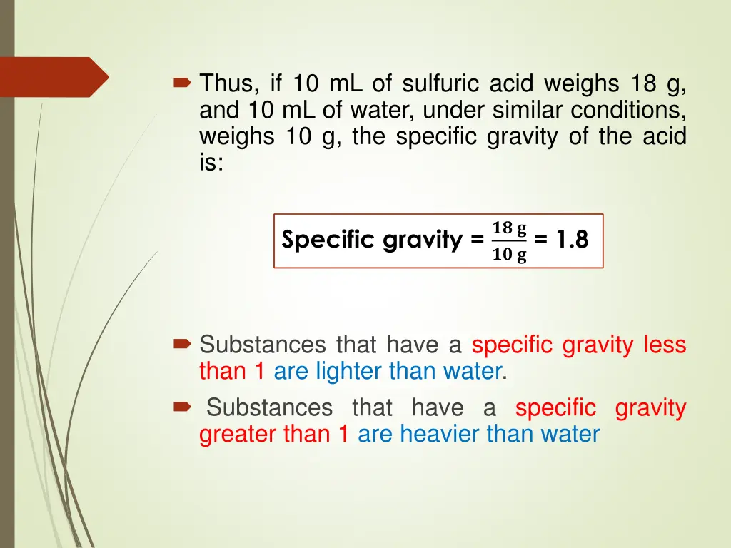 thus if 10 ml of sulfuric acid weighs