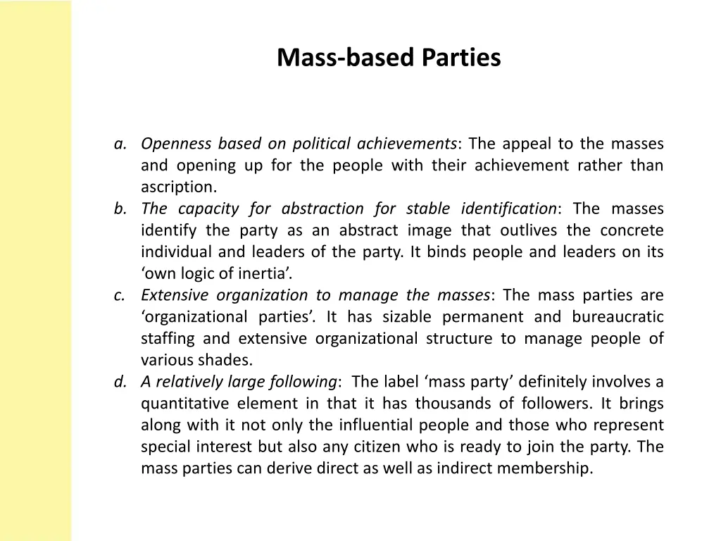 mass based parties