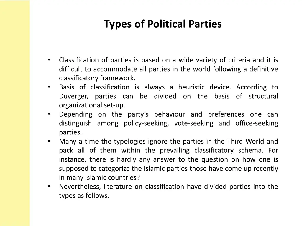 types of political parties