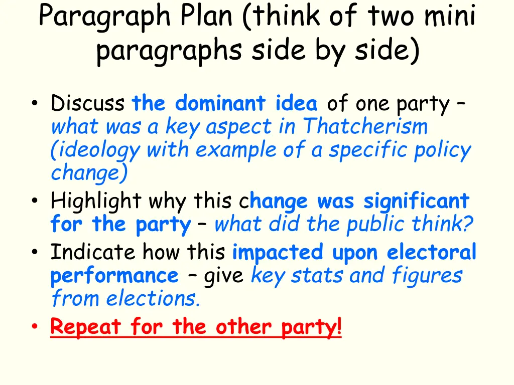 paragraph plan think of two mini paragraphs side