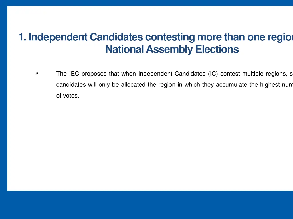 1 independent candidates contesting more than