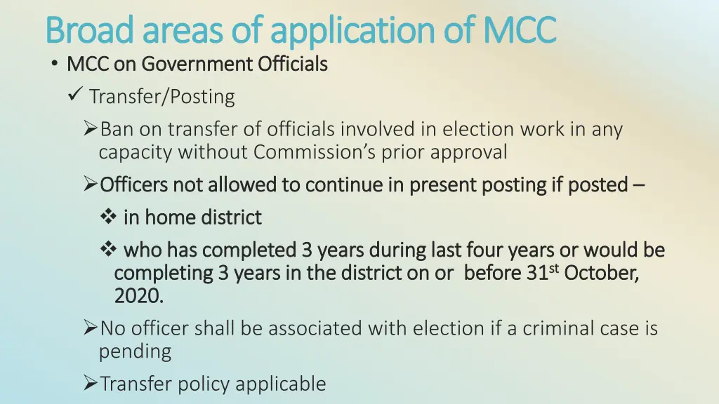 broad areas of application of mcc broad areas