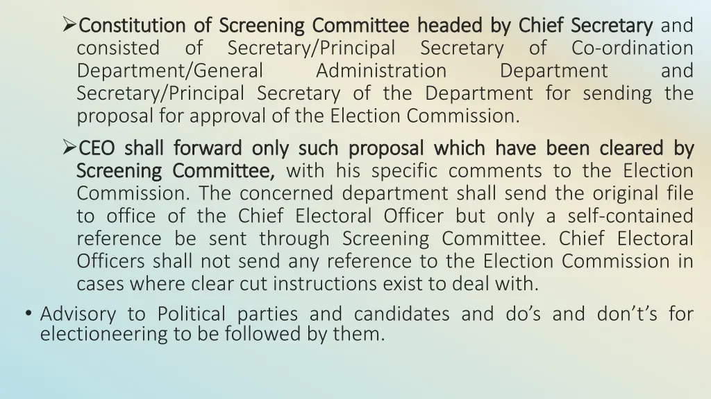 constitution constitution of of screening