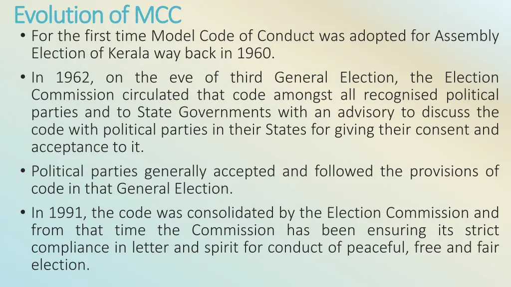 evolution of mcc evolution of mcc for the first