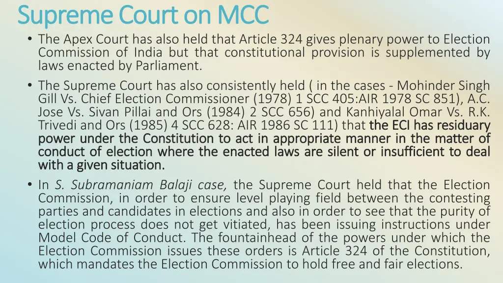 supreme court on mcc supreme court