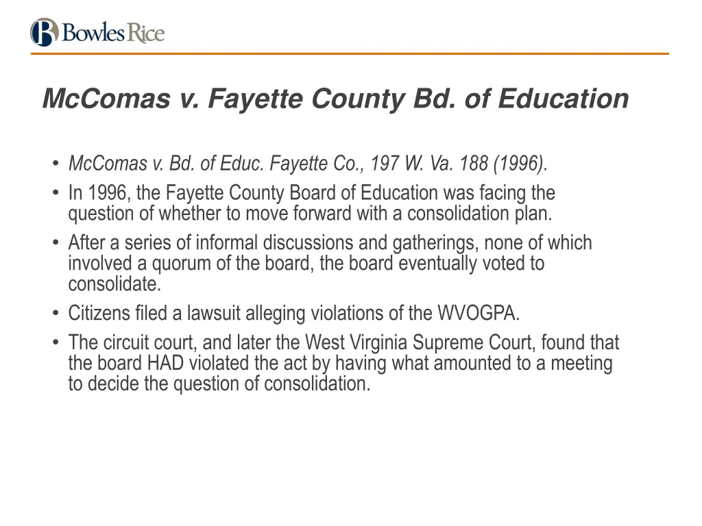 mccomas v fayette county bd of education