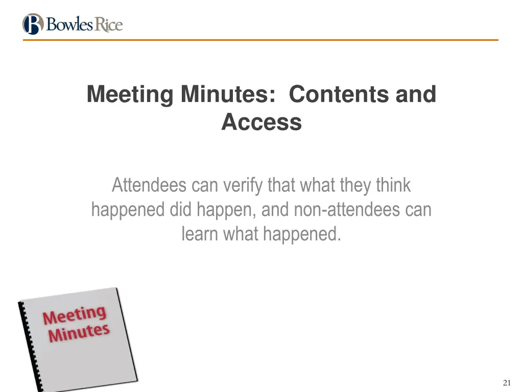 meeting minutes contents and access