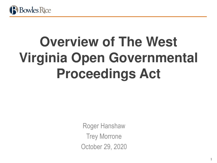 overview of the west virginia open governmental