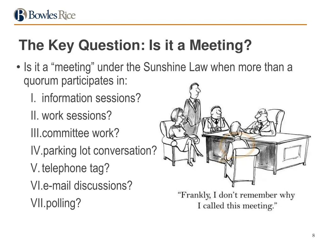 the key question is it a meeting is it a meeting