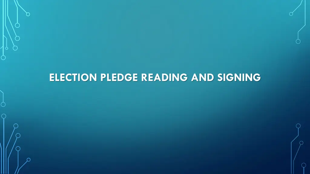 election pledge reading and signing